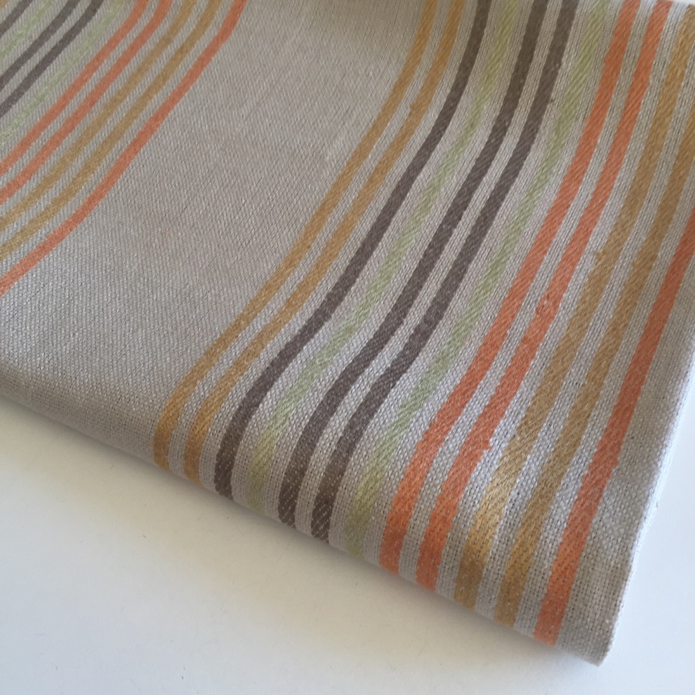 Taupe and Citrus Stripe Pillow Set